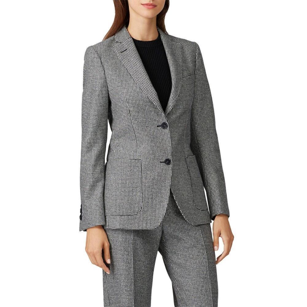 Officine Generale Women's FR40 US 8 Italian 100% Wool Vanessa Houndstooth Blazer